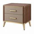 Comodino 50 x 40 x 55 cm in legno marrone con cassetti rivestiti stile moderno