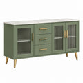 Credenza 160 x 40 x 85 cm verde in legno e vetro per soggiorno - contenitore moderno