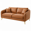 Divano 2 posti 170 x 85 x 85 cm in similpelle marrone stile moderno