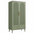 Armadio guardaroba 80 x 40 x 180 cm in legno verde salvia con ante scanalate stile moderno